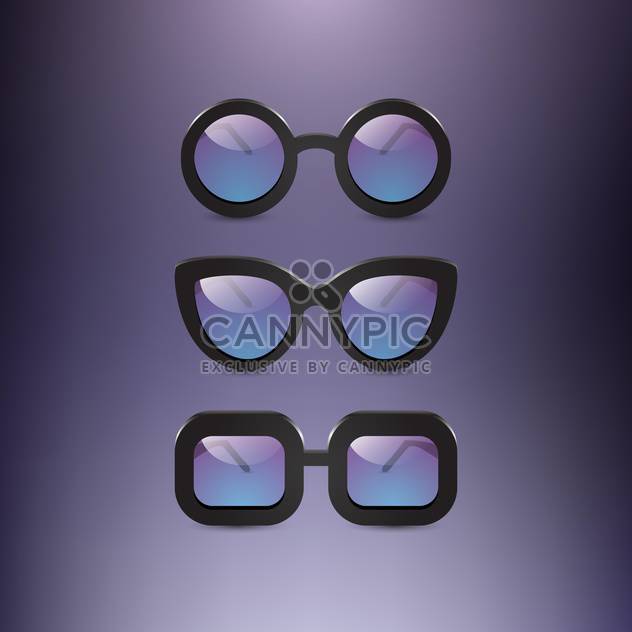 collection of oldschool glasses on grey backround - Free vector #131300