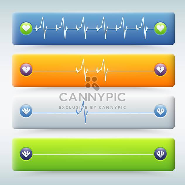 background with different types of cardiogram - vector gratuit #131320 