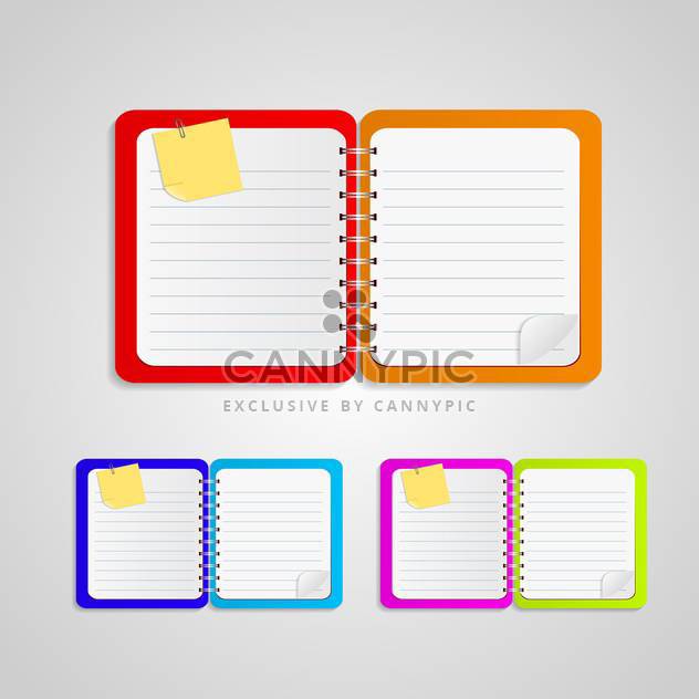 Vector notepad paper set on grey background - бесплатный vector #131620