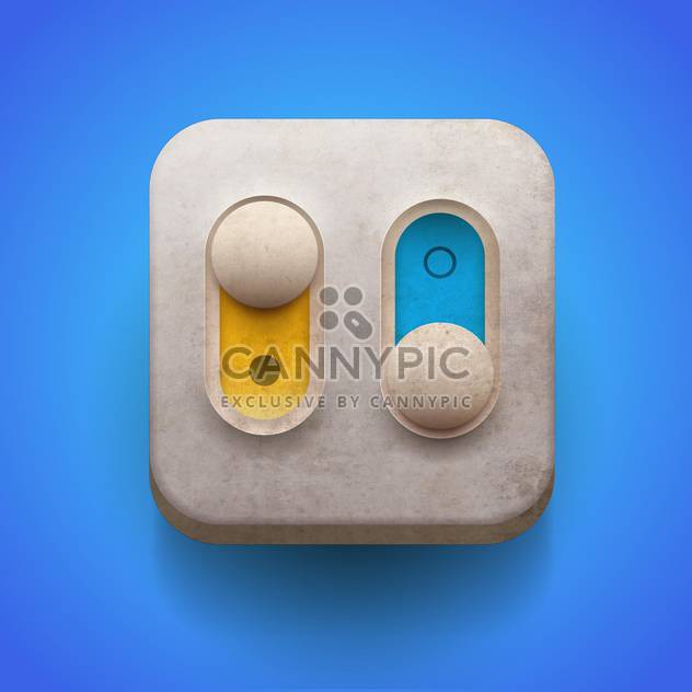 Switch on and off on on blue background - vector gratuit #131650 