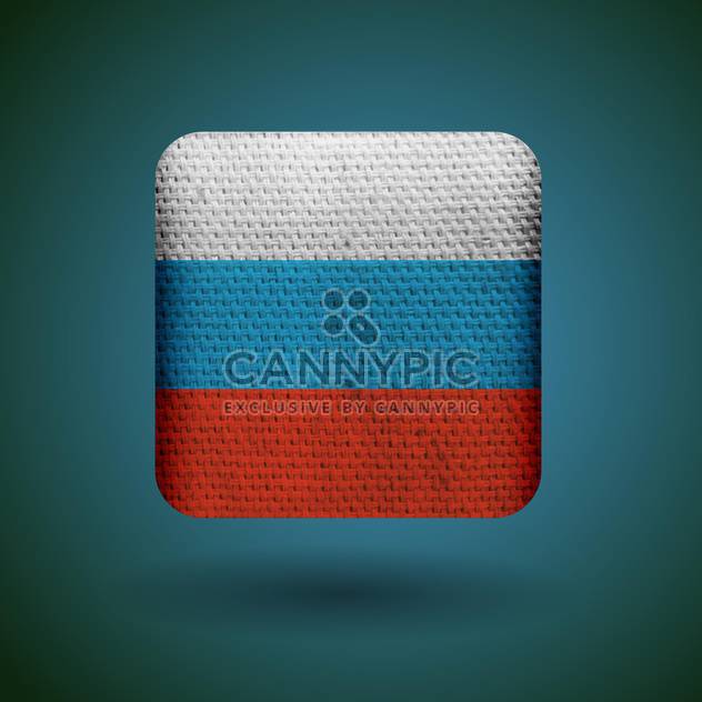 Russia flag with fabric texture vector icon - бесплатный vector #131810