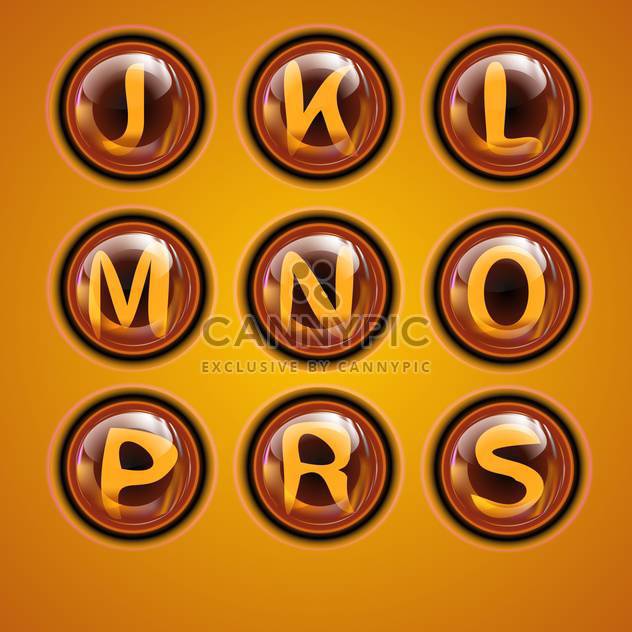 Letters of latin alphabet in round buttons - vector gratuit #131890 