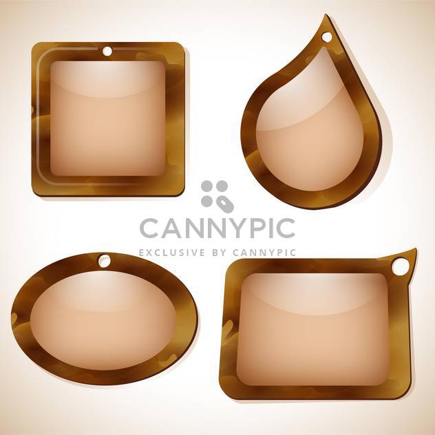 Vector set of different shape brown banners - Free vector #131970