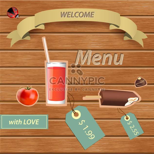 Vector restaurant menu design with food and drink - vector gratuit #132060 