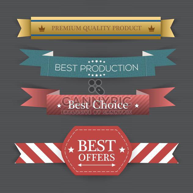 Vector set of retro colorful ribbons on gray background - бесплатный vector #132320