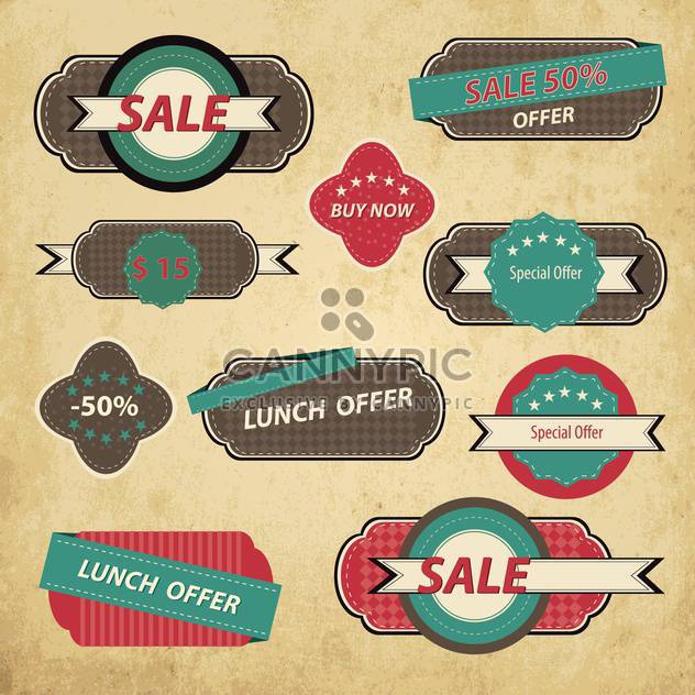 Set of retro vintage badges and labels - Free vector #132440