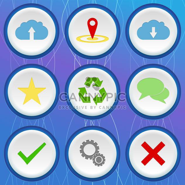 set of 3d icons with web signs - vector #132620 gratis