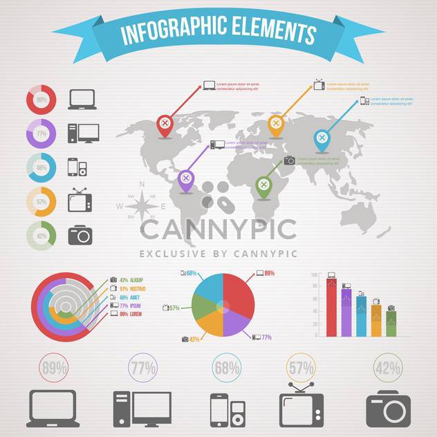 business infographic elements set - vector gratuit #132970 
