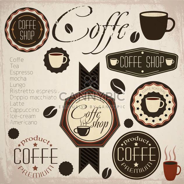 retro coffee stamp labels - Free vector #133300