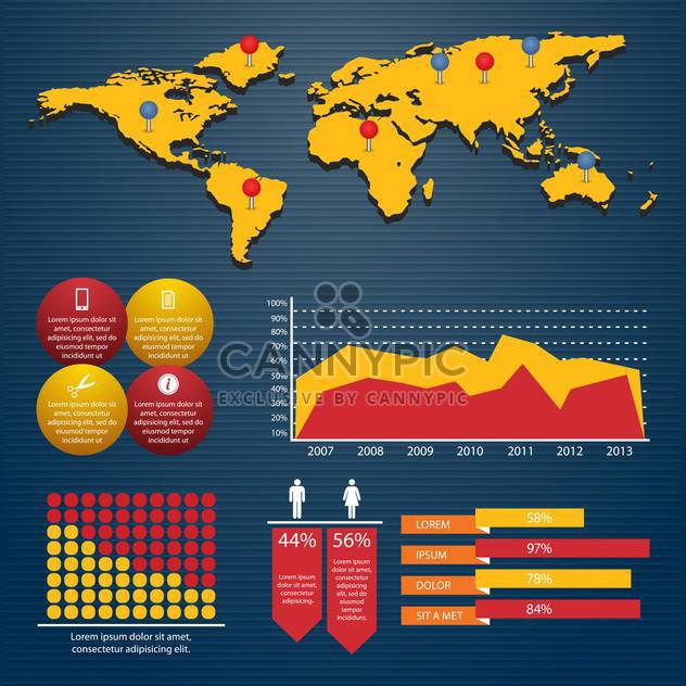 business retro infographics set - vector #133360 gratis