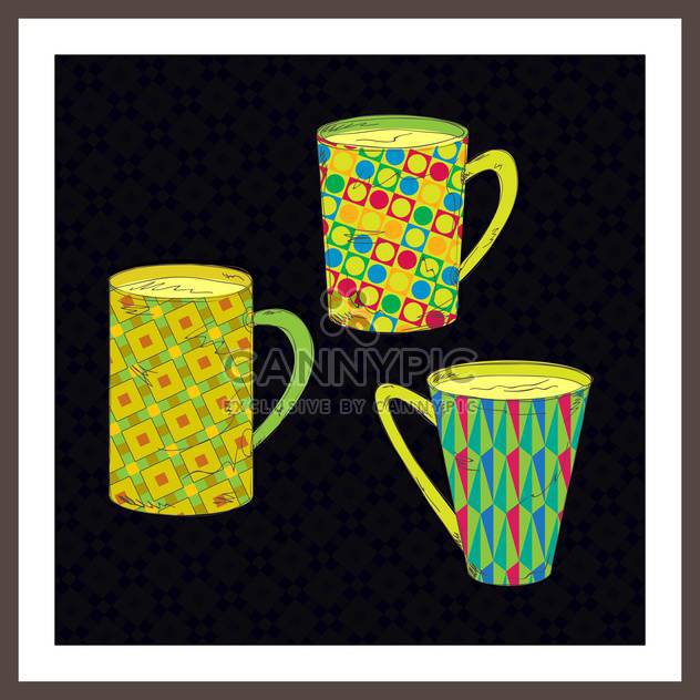 vector set of cups for tea or coffee - vector gratuit #133690 