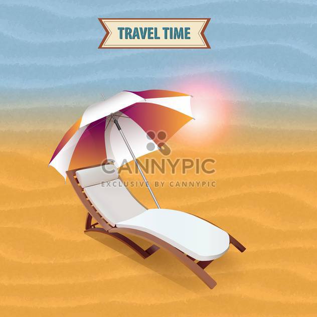 beach lounger on travel time background - vector gratuit #133790 