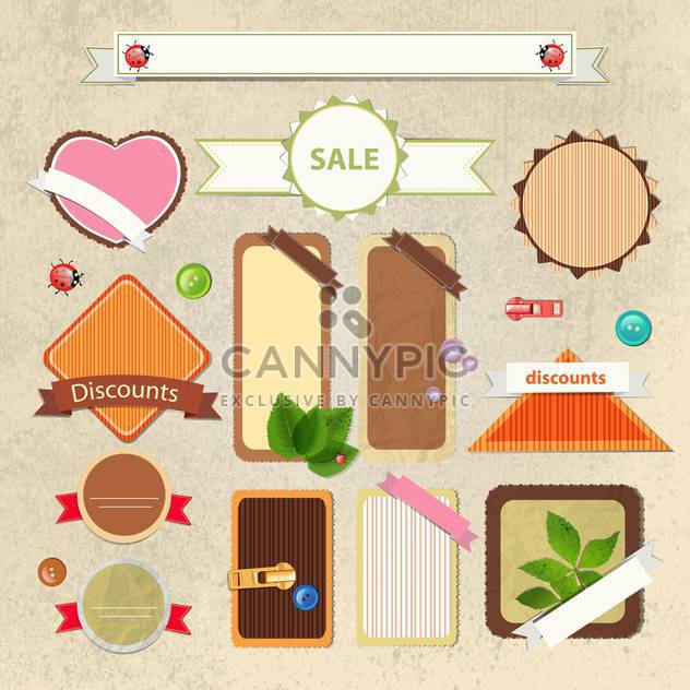 vintage shopping sale signs - Free vector #134250