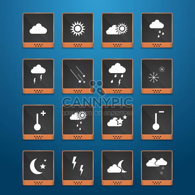 weather web icons set background - vector gratuit #134440 
