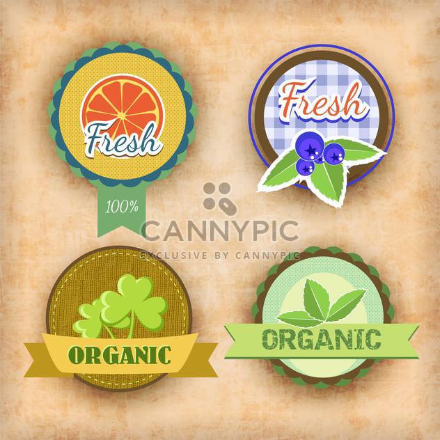 vector set of labels for healthy food - Free vector #134730