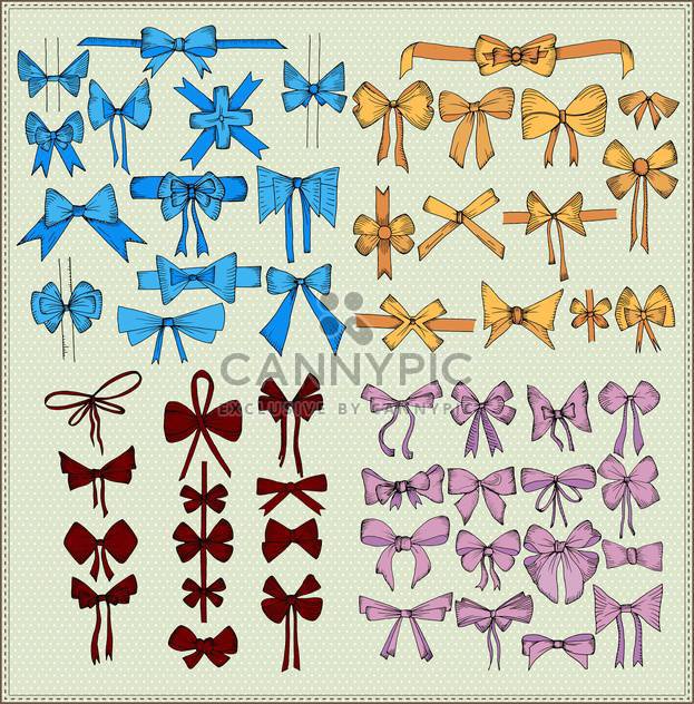 set of festive vector bows decoration - vector gratuit #135250 