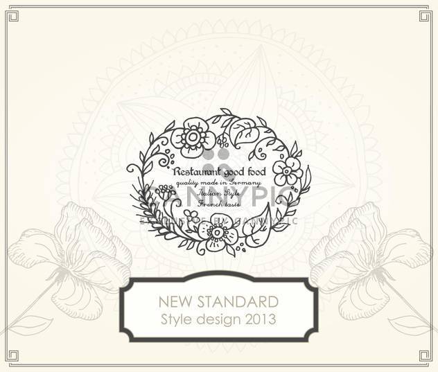 Retro style menu banner with floral frame - vector gratuit #135310 
