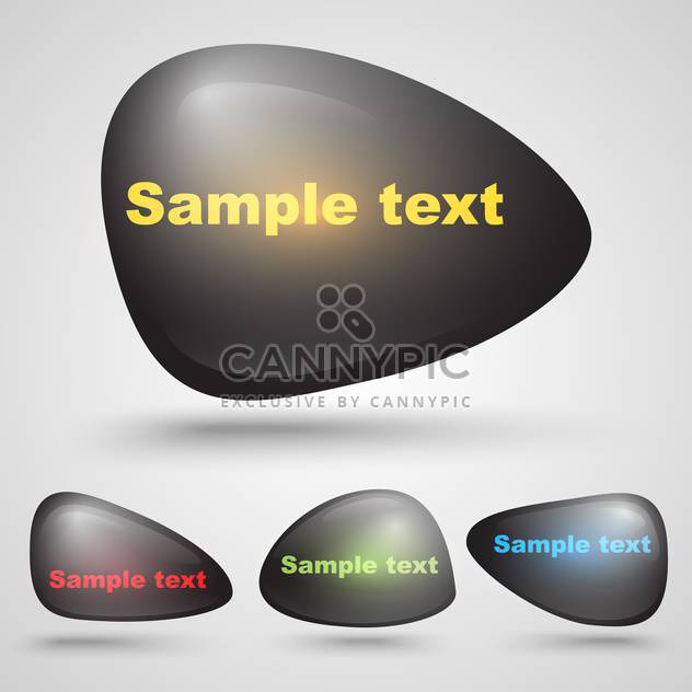 Vector illustration of black stone shape buttons with place for text - бесплатный vector #125750