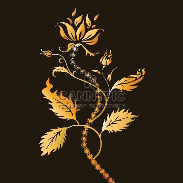 Vector illustration of abstract floral background with beautiful golden color flower - Free vector #125800