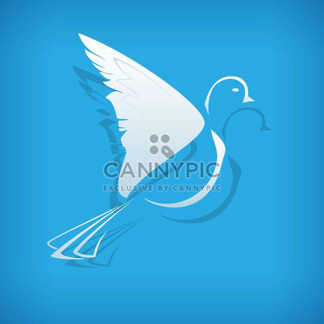 Vector illustration of white paper origami dove on blue background - Kostenloses vector #126220