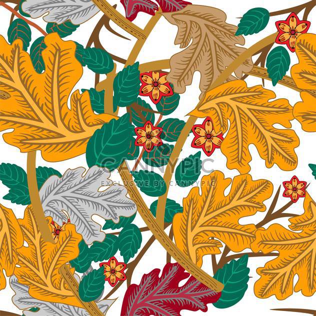 Vector floral background with beautiful ornate leaves on white background - Free vector #126230