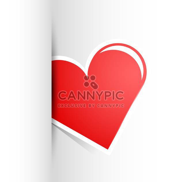 Vector illustration of big red heart on white background - Free vector #126240