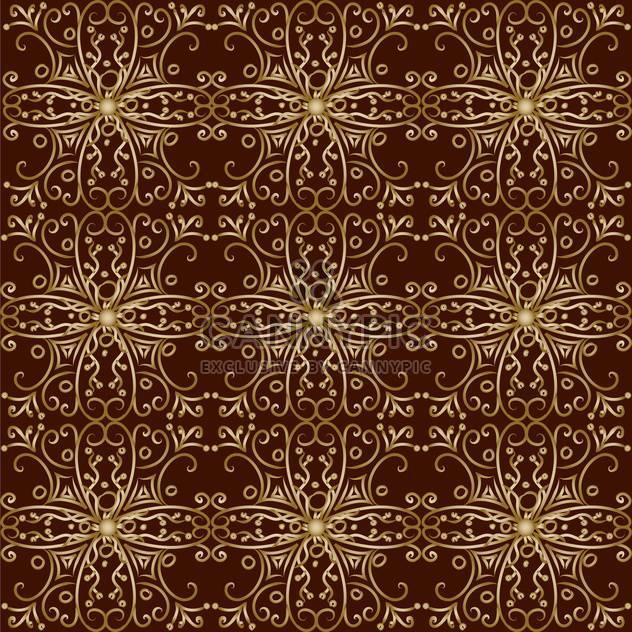 Vector illustration of vintage background with golden pattern on brown background - бесплатный vector #126610