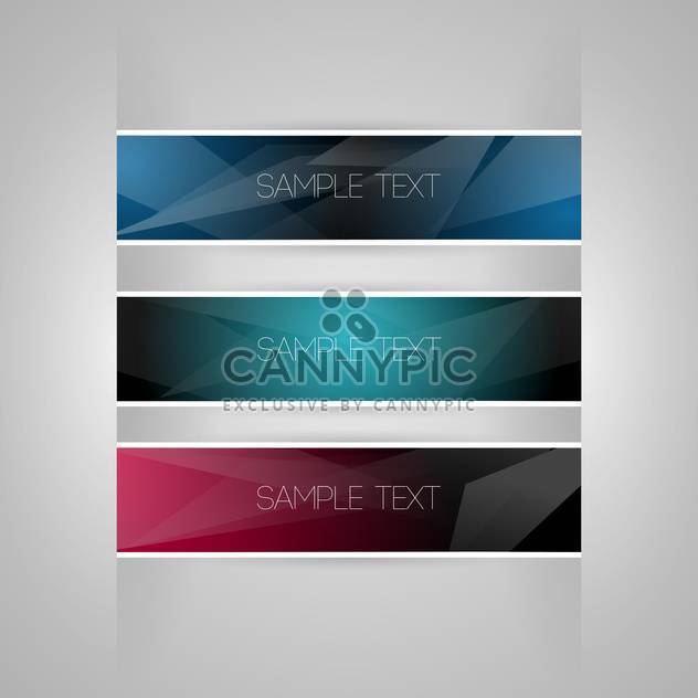 Vector set of colored banners on grey background with text place - Kostenloses vector #126970