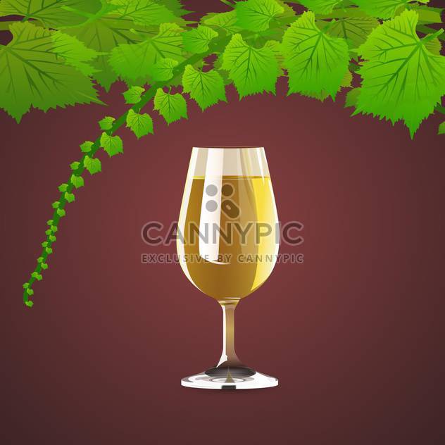 Vector background with wine and leaves of grapes - Kostenloses vector #126990