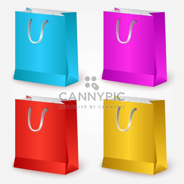 Vector colorful shopping bags on white background - Kostenloses vector #127010