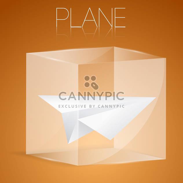 vector illustration of paper airplane in glass box - Kostenloses vector #127060
