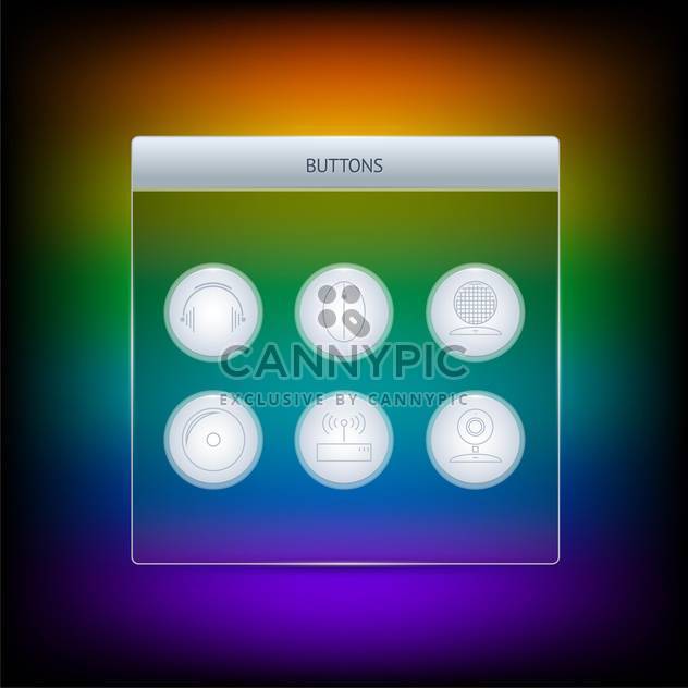 Vector set of computer icons on colorful background - Free vector #127200