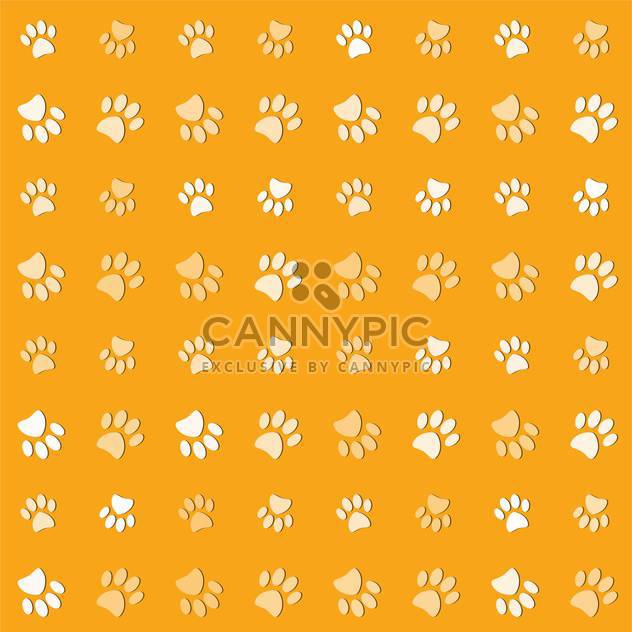 Vector illustration of animals paws print on yelow background - Free vector #127210
