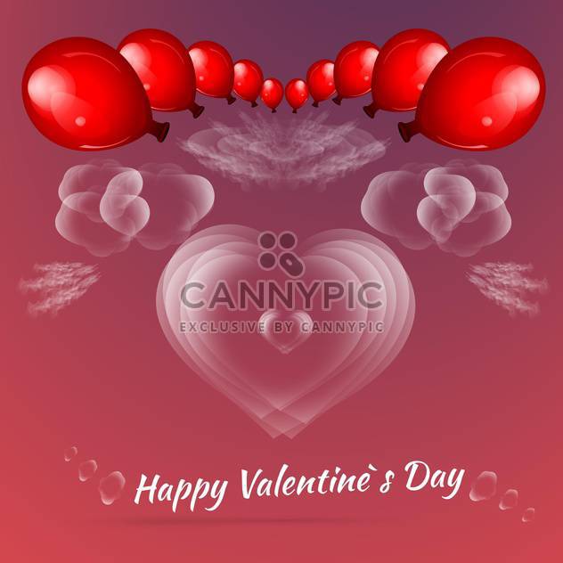 Valentine's background with red balloons for valentine card - бесплатный vector #127290