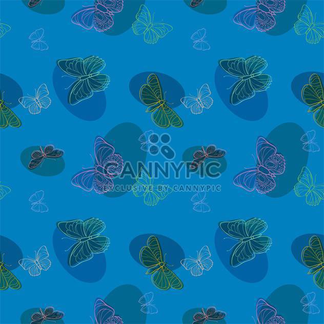 Vector illustration of seamless butterflies background - Free vector #127310