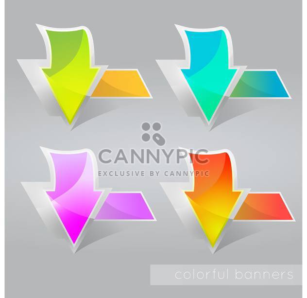 vector illustration of abstract colored banners with arrows - vector gratuit #127430 