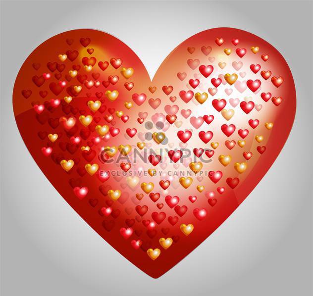 Vector big heart made from smaller hearts on grey background - Kostenloses vector #127510
