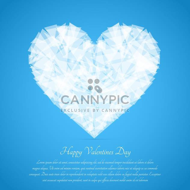 Glass broken heart on blue background for valentine card - бесплатный vector #127610
