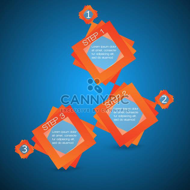 Vector banners with three steps on blue background - vector #127640 gratis