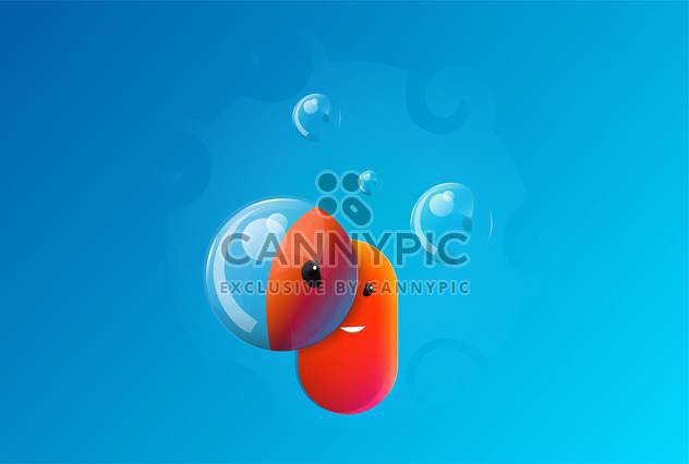 Cute face with bubbles on blue background - бесплатный vector #127730