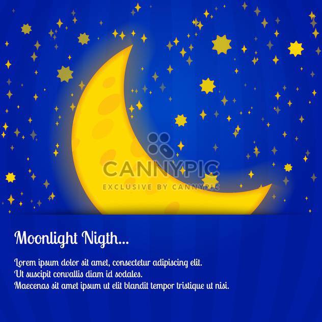 colorful illustration of big yellow moon on blue night sky - Kostenloses vector #127750