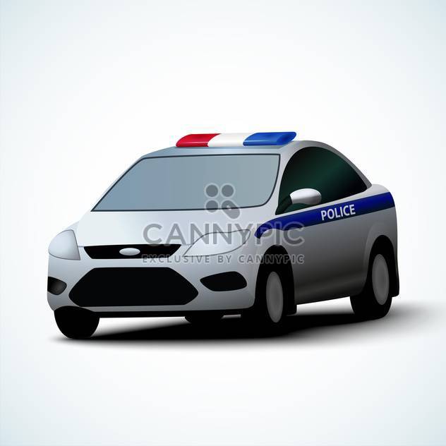 Vector illustration of police car on white background - vector #127830 gratis