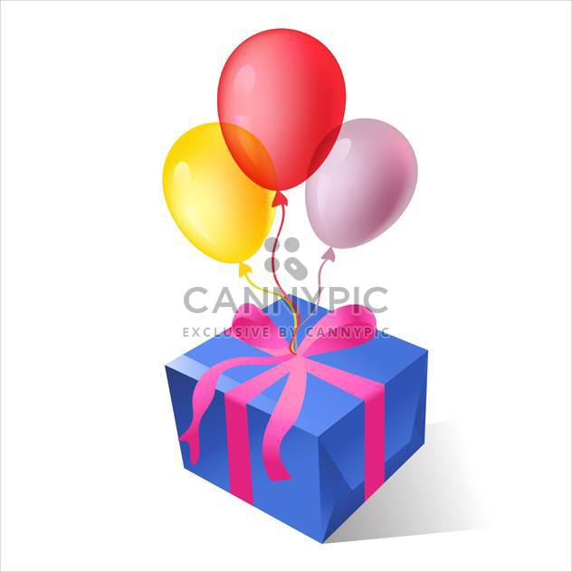 vector illustration of gift boxes with colorful balloons - vector gratuit #127850 