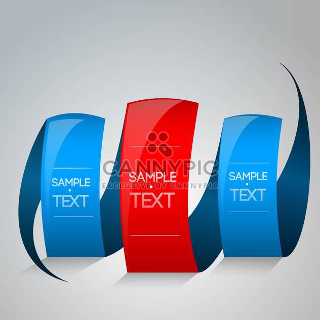 red and blue ribbons with text place on grey background - Free vector #127920
