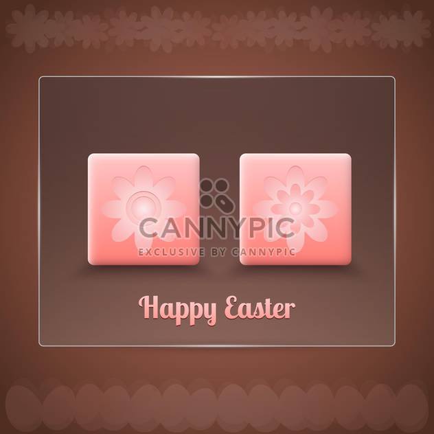 easter card with flowers in pink buttons on brown background - Free vector #127990