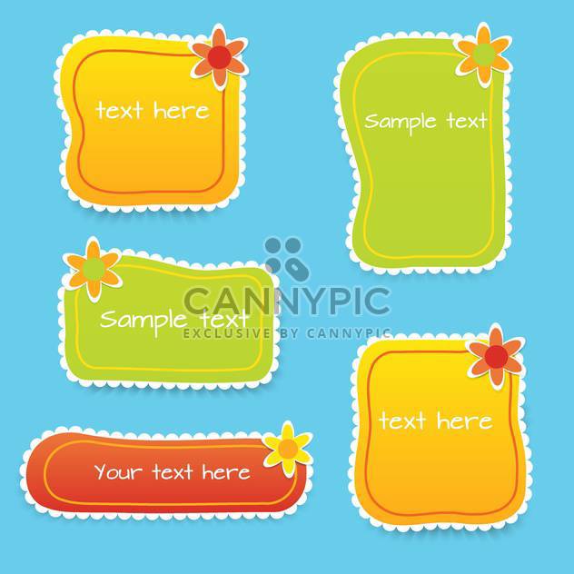 Vector set with colored floral frames for text - vector #128330 gratis