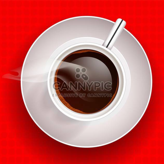 Cup of hot coffee on red background - Kostenloses vector #128360