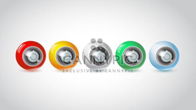 Vector set of color webcams isolated on white background - Free vector #128570