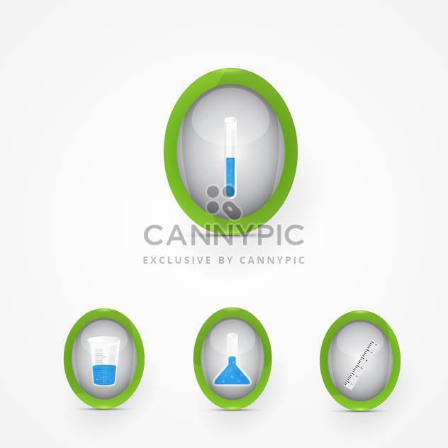 Vector set of science icons on white background - Free vector #128590