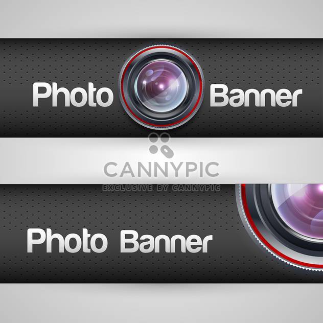 Vector illustration of photo banner with lens - vector gratuit #128730 